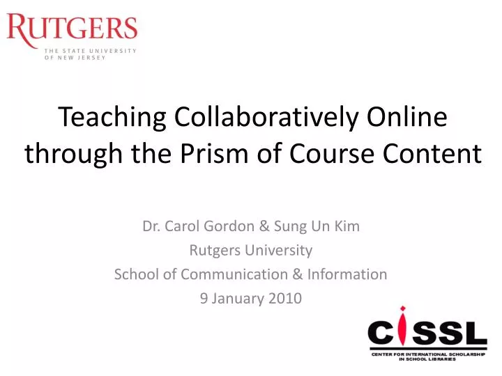 teaching collaboratively online through the prism of course content