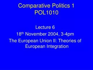 Comparative Politics 1 POL1010