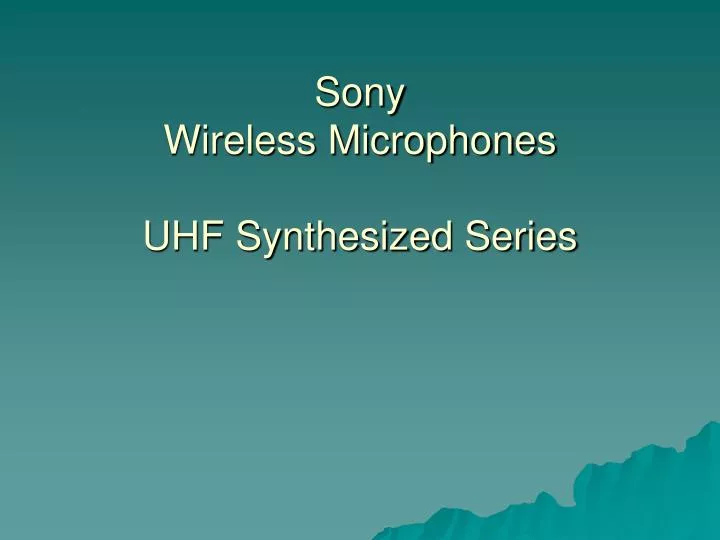 sony wireless microphones uhf synthesized series