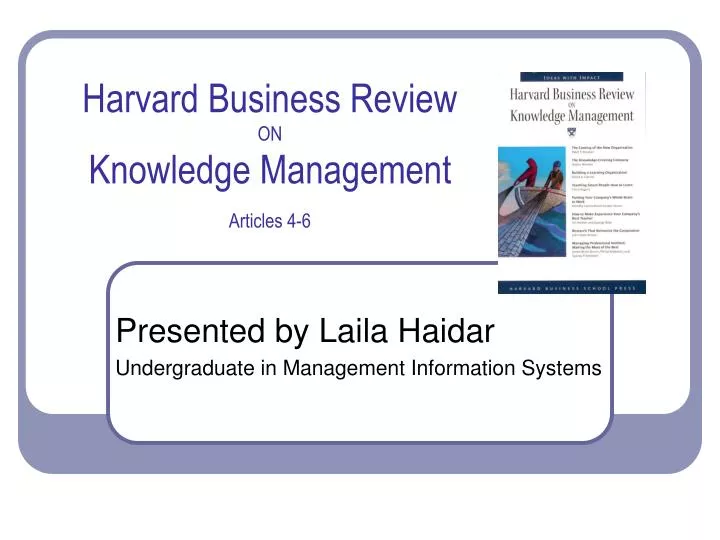 harvard business review on knowledge management articles 4 6