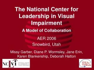 The National Center for Leadership in Visual Impairment