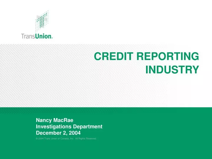 credit reporting industry
