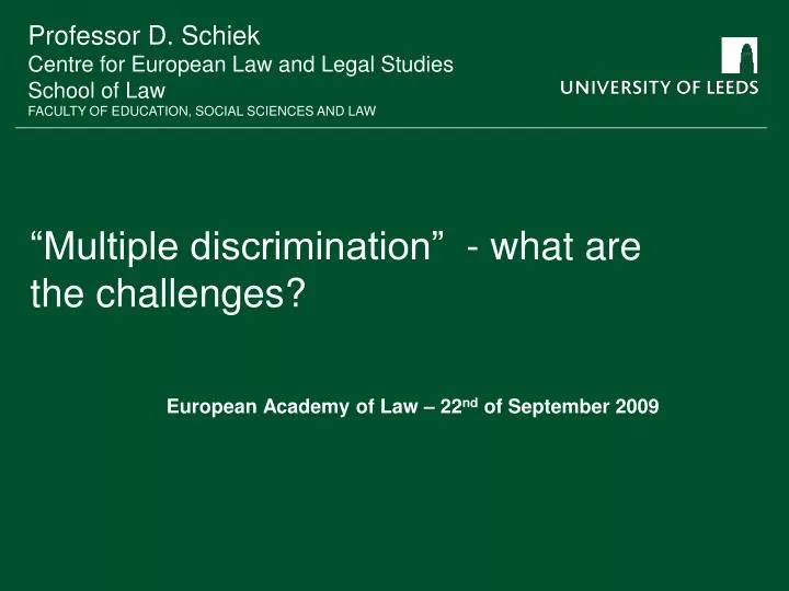 multiple discrimination what are the challenges