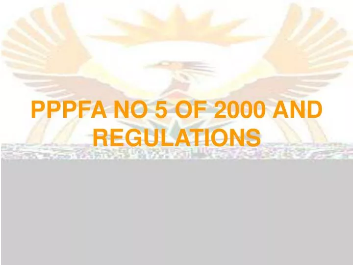 pppfa no 5 of 2000 and regulations