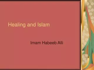 Healing and Islam