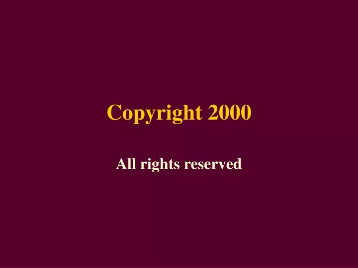 copyright 2000