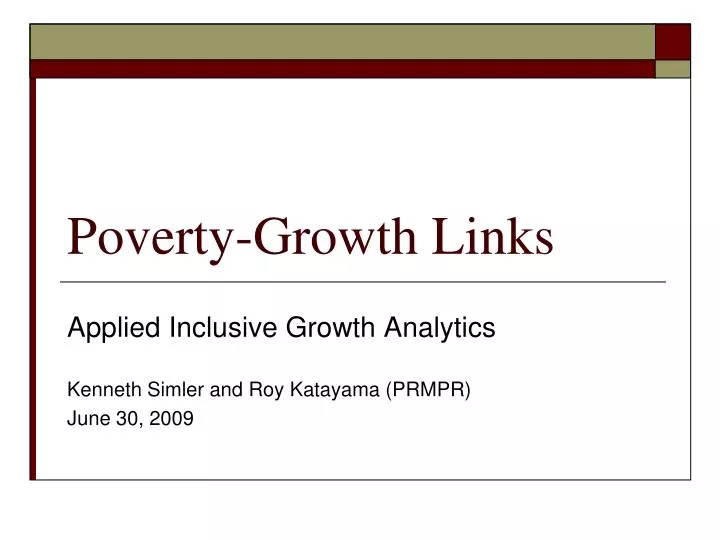 poverty growth links