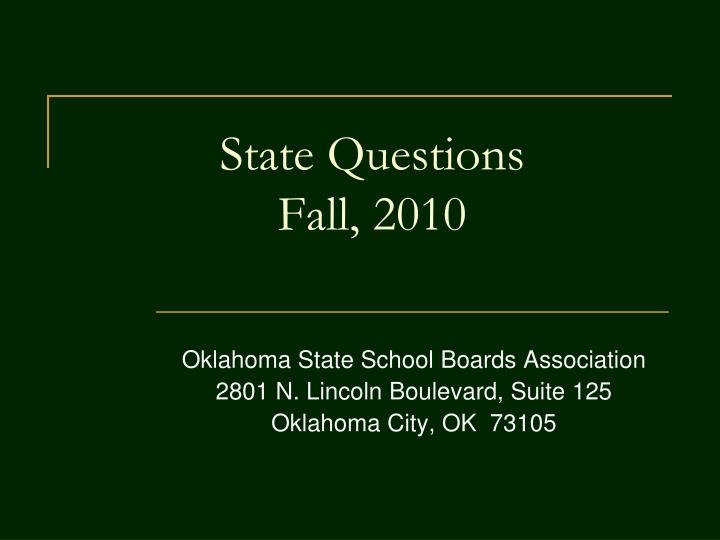 state questions fall 2010