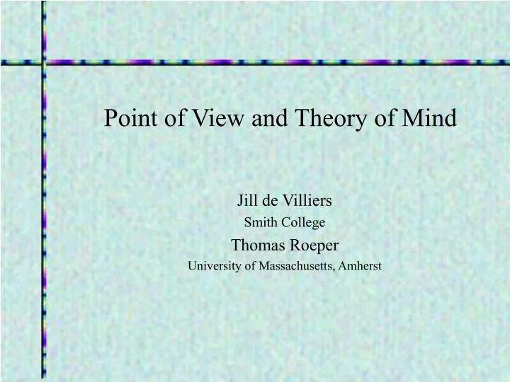 point of view and theory of mind