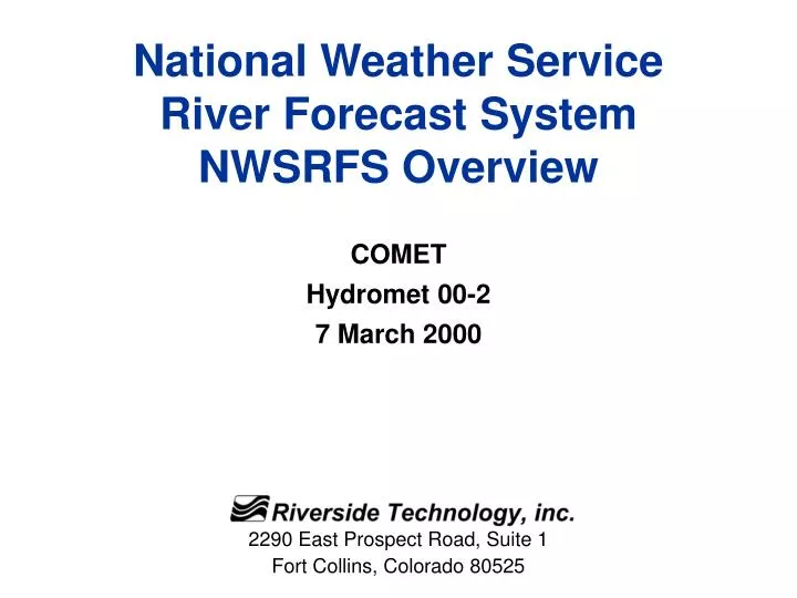 national weather service river forecast system nwsrfs overview