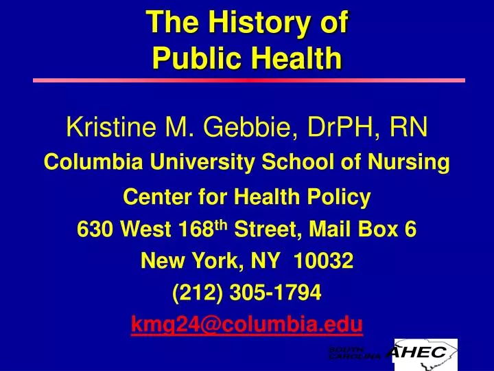the history of public health
