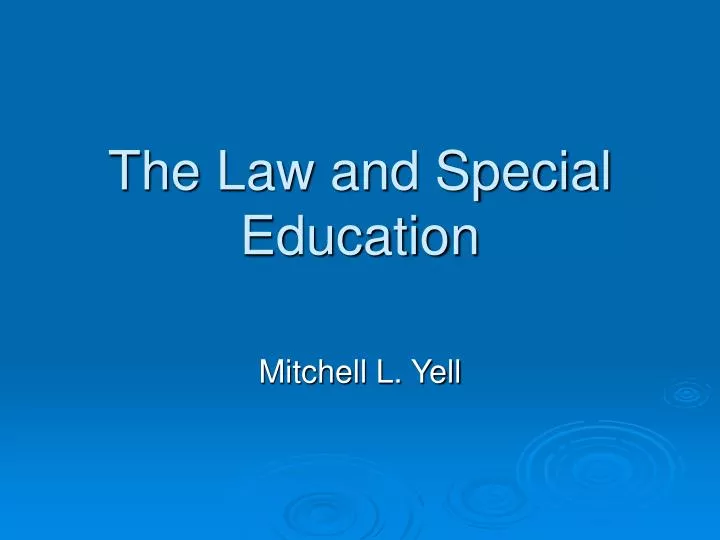 the law and special education