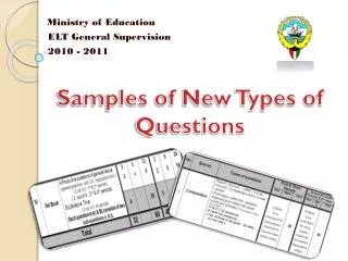 Samples of New Types of Questions