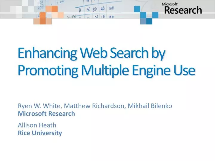 enhancing web search by promoting multiple engine use