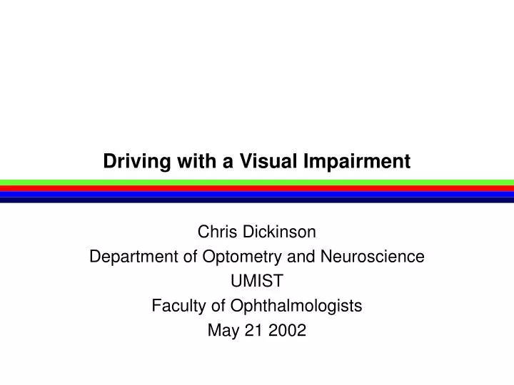 driving with a visual impairment