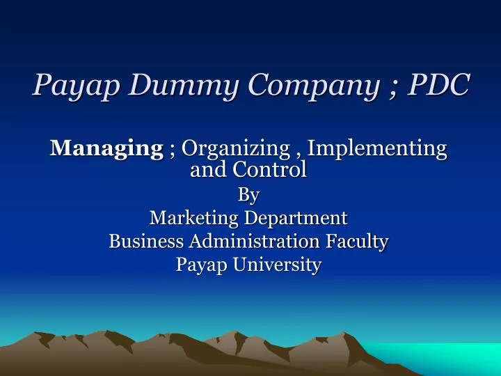 payap dummy company pdc