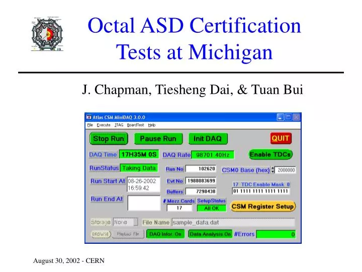 octal asd certification tests at michigan