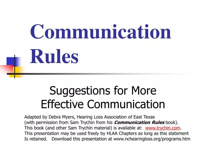 communication rules