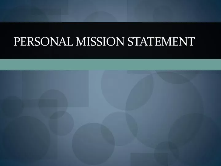 personal mission statement