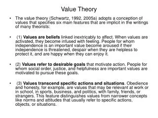 Value Theory