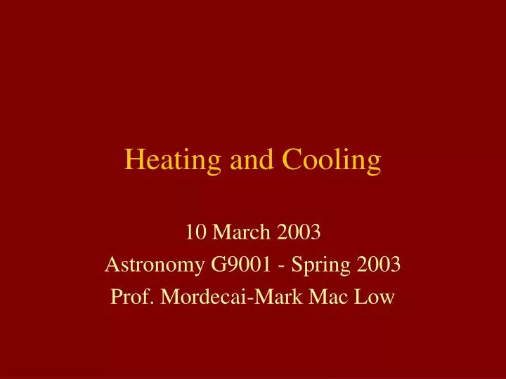 heating and cooling