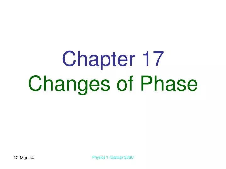 chapter 17 changes of phase