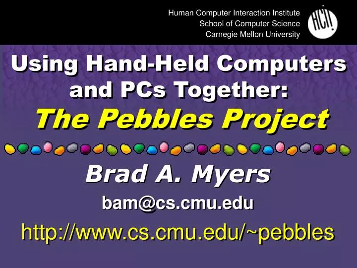 using hand held computers and pcs together the pebbles project