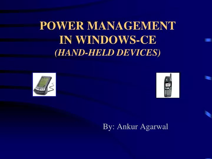 power management in windows ce hand held devices