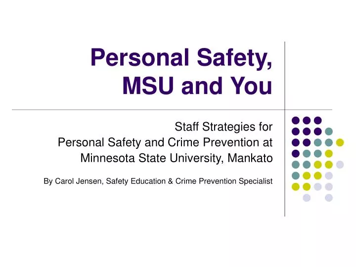 personal safety msu and you