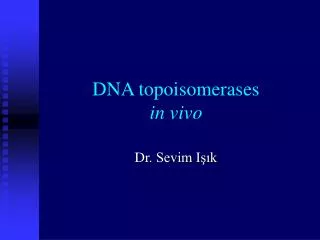 DNA topoisomerases in vivo