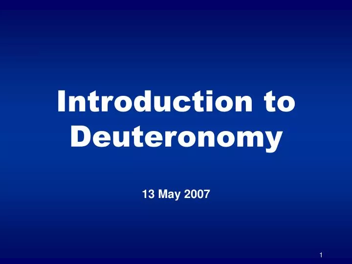introduction to deuteronomy