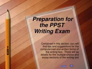 Preparation for the PPST Writing Exam