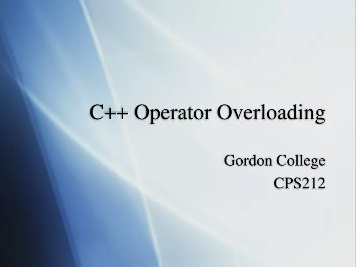 c operator overloading