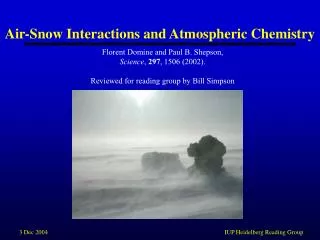 Air-Snow Interactions and Atmospheric Chemistry
