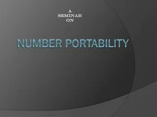 Number portability