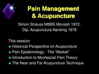 Pain Management &amp; Acupuncture