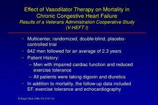 Effect of Vasodilator Therapy on Mortality in Chronic Congestive Heart Failure Results of a Veterans Administration Coop