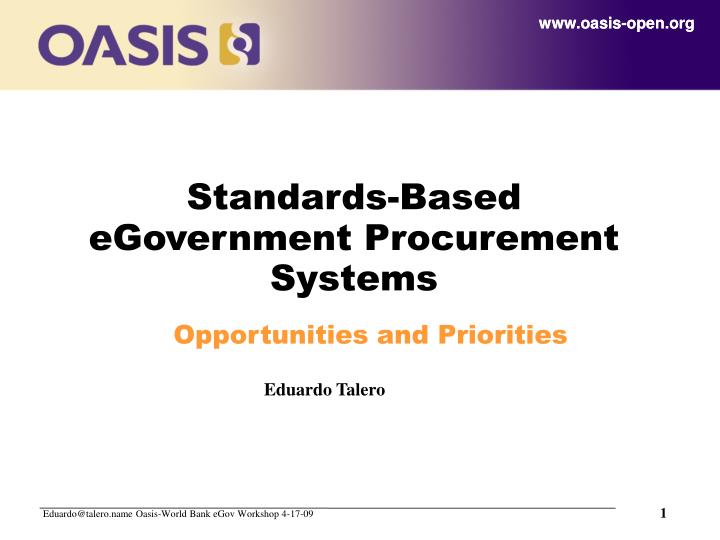 standards based egovernment procurement systems