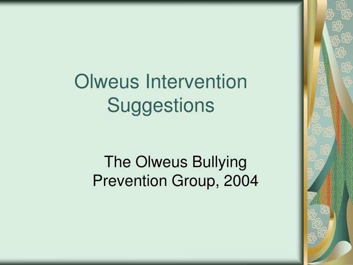 olweus intervention suggestions