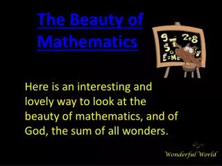 Beauty of mathematics