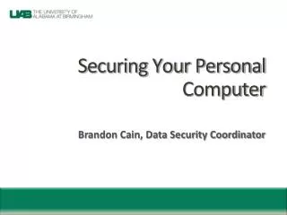 Securing Your Personal Computer