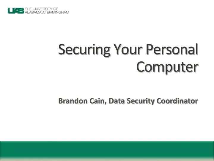 securing your personal computer