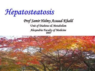 Hepatosteatosis