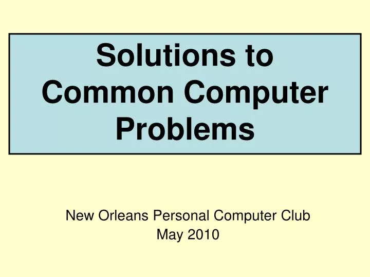 solutions to common computer problems