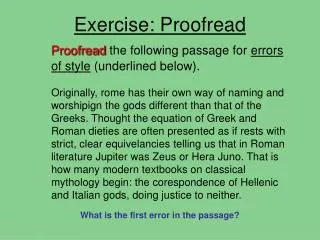Exercise: Proofread