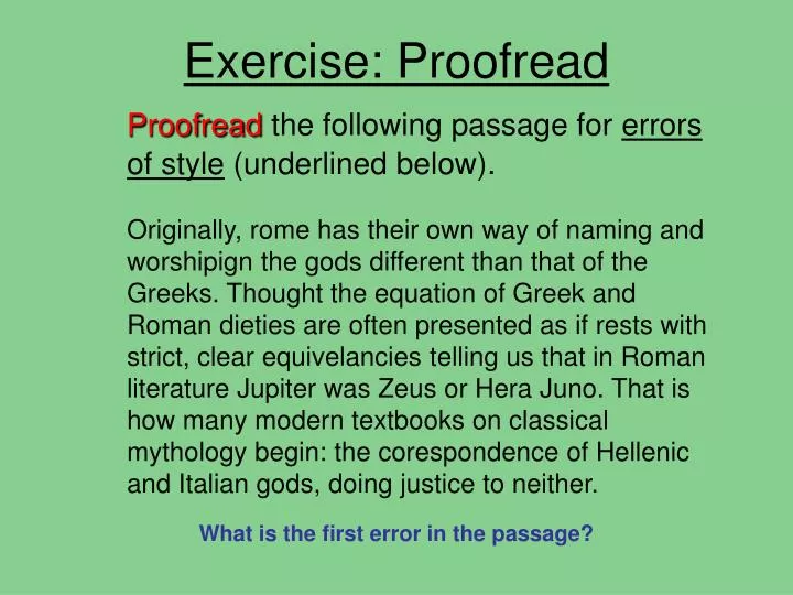 exercise proofread