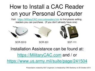 How to Install a CAC Reader on your Personal Computer