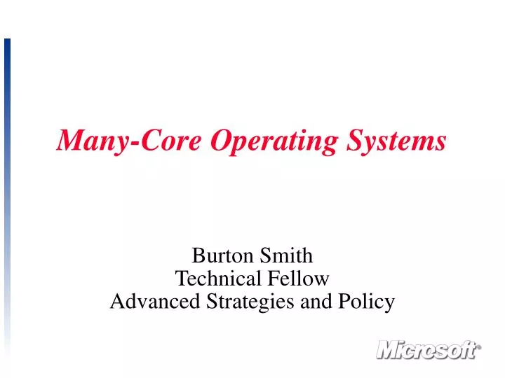 many core operating systems