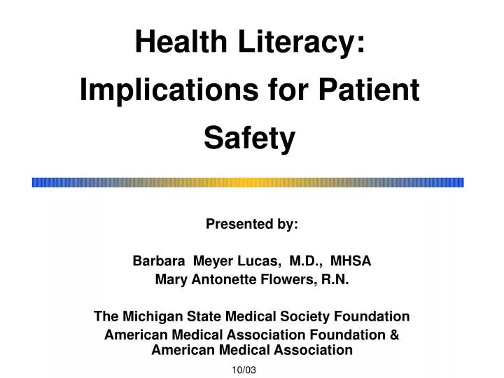 health literacy implications for patient safety
