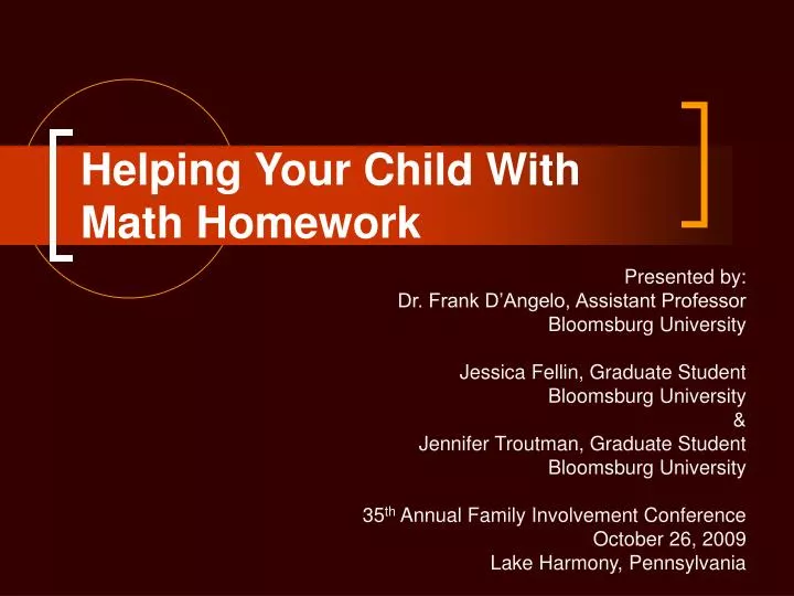 helping your child with math homework